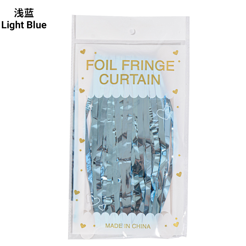 1*2 m cortina de seda de lluvia decoración de fiesta de cumpleaños pared de fondo borla dorada película de aluminio cortina de seda de lluvia fábrica al por mayor