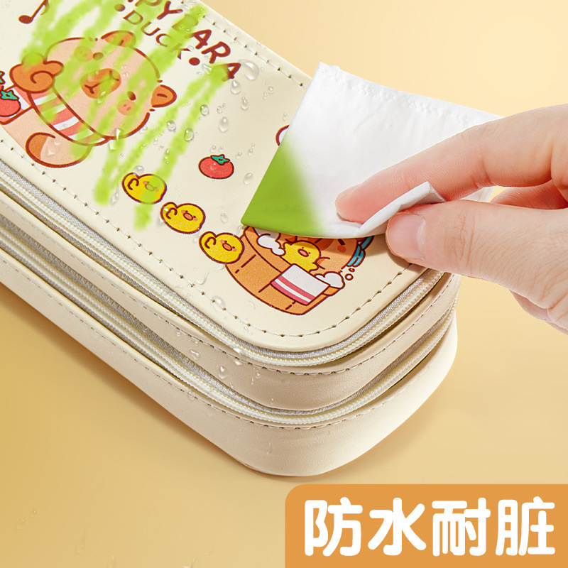 Double-layer capacious high quality cartoon children's pencil case for elementary school students