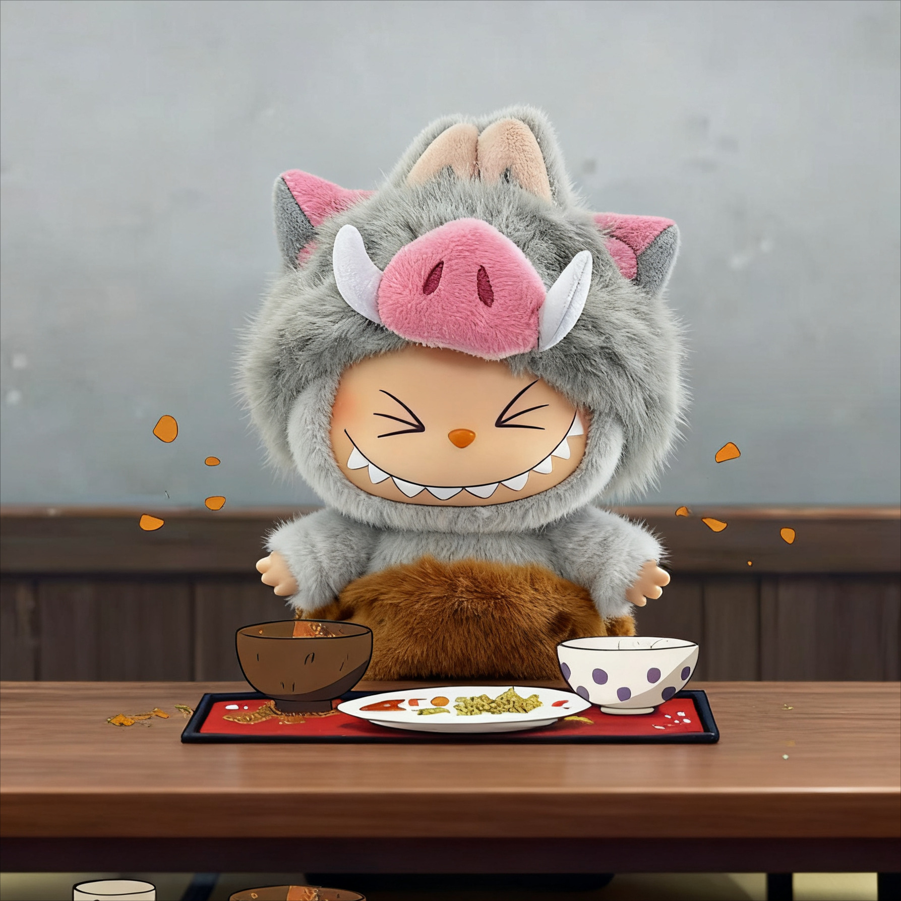 Hot Selling Inosuke Labubu Baby Clothes Demon Slayer: Kimetsu No Yaiba Labubu 17cm Pendant Plush Toy Baby Clothes Set