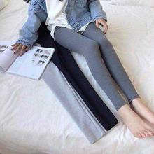 竖条螺纹打底裤女内外穿显瘦百搭学生九分裤薄款打底裤女小脚裤潮