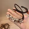 Non-slip hairgrip, hair accessory from pearl, Korean style, flowered, simple and elegant design
