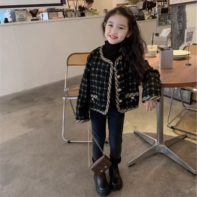 Демисезонная детская куртка, стиль Chanel, западный стиль