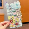 Children's hair rope, cloth with bow, cute hair accessory, ponytail, flowered, no hair damage