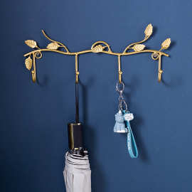 免打孔进门口钥匙收纳挂钩客厅门后雨伞衣帽挂衣钩玄关墙壁挂装饰