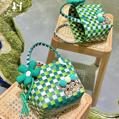 聖誕節禮物DIY蘋果零食籃子 寶寶滿月伴手禮手提袋手工編織手提籃