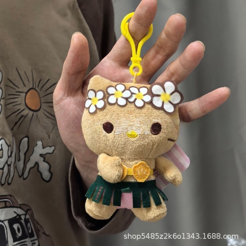 黑色草帽kitty帽宝宝挂件爱心扣公仔玩偶可爱赫本风挂饰钥匙扣|undefined
