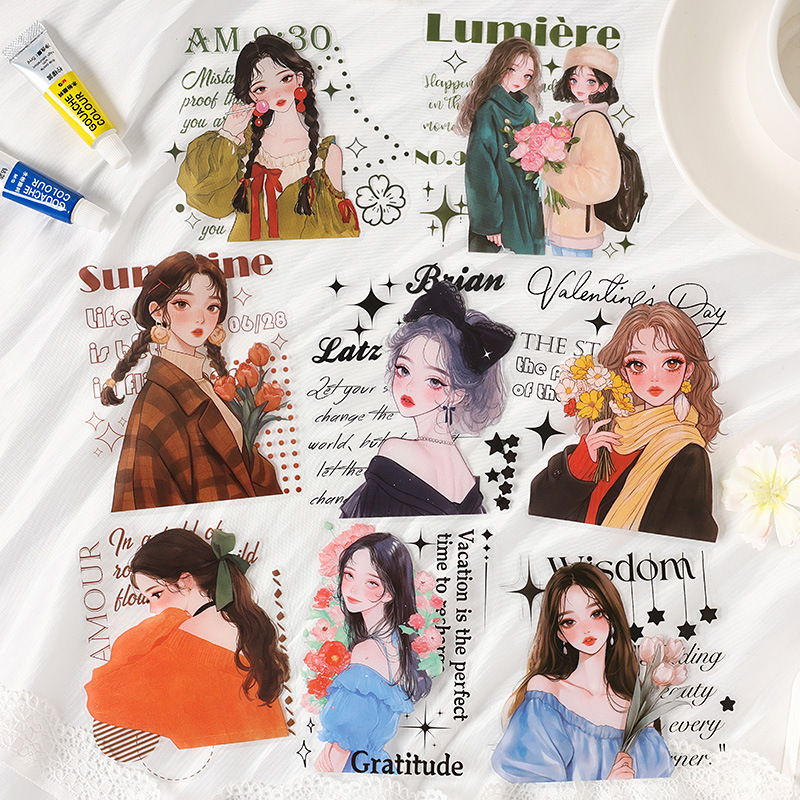 Dream Time Series Pet Personajes de paisaje Pegatinas de cuentas de mano Diy Decoración de cuentas de mano Pegatinas de material de collage Pegatinas