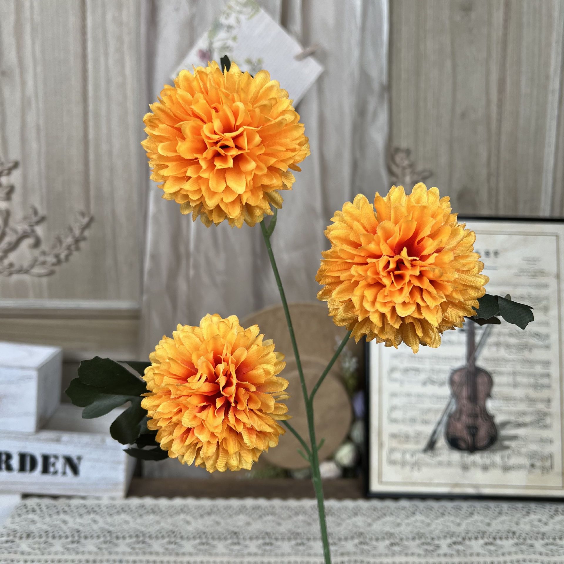 TY-3 헤드 탁구 국화-오렌지