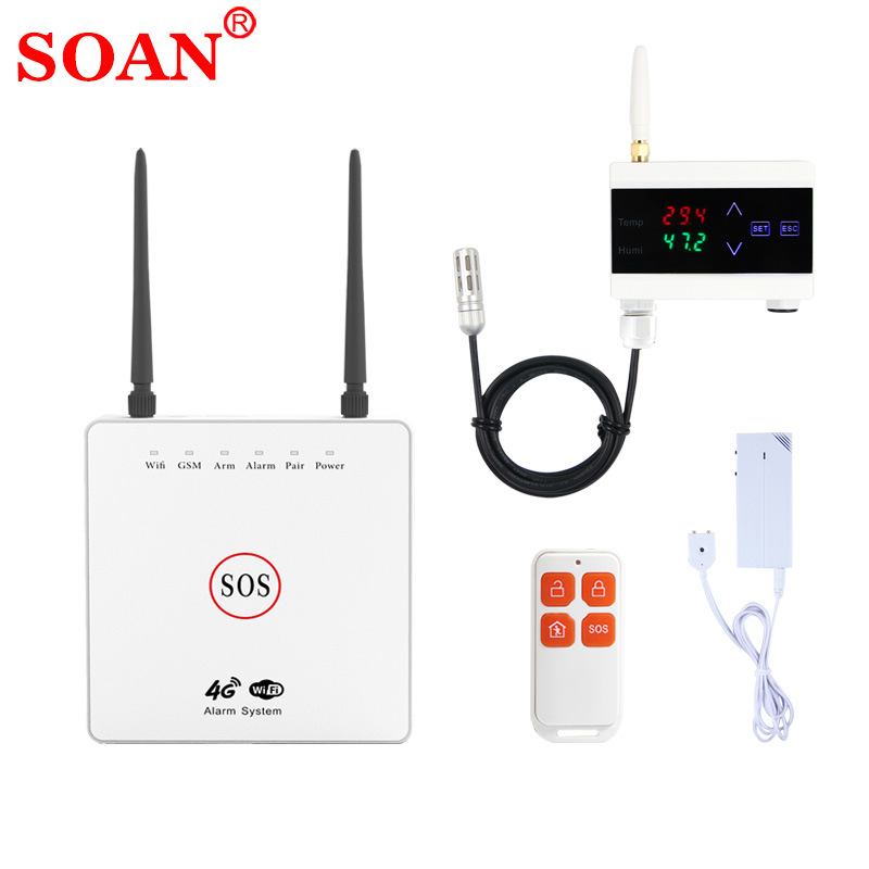 涂鸦APP温度报警器wifi水族馆养殖场高低温湿度漏水停断电报警器