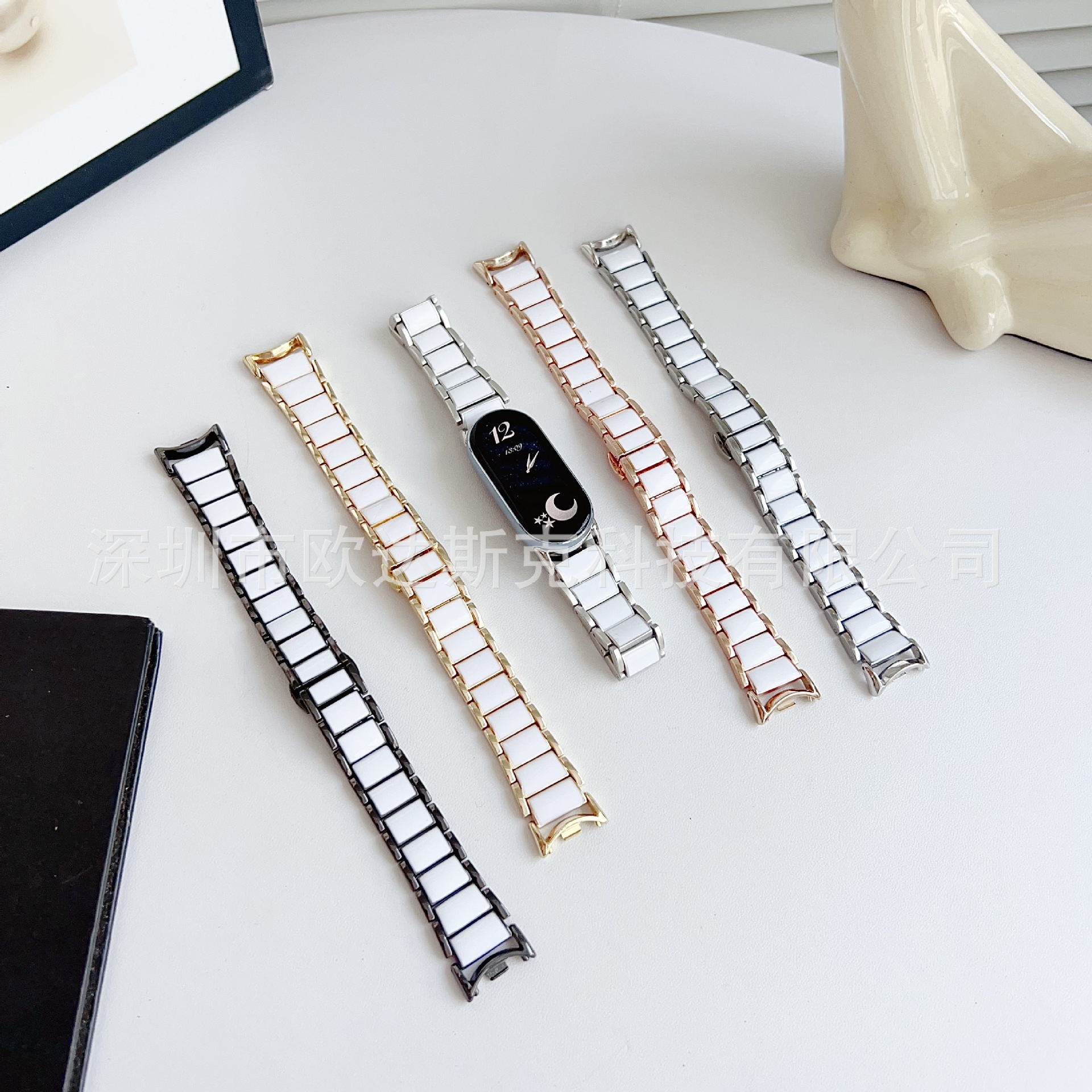 Suitable for Xiaomi Mi Band 8.9.10 Imitation Ceramic Steel Metal Watch Strap - Xiaomi 8Pro/9Pro