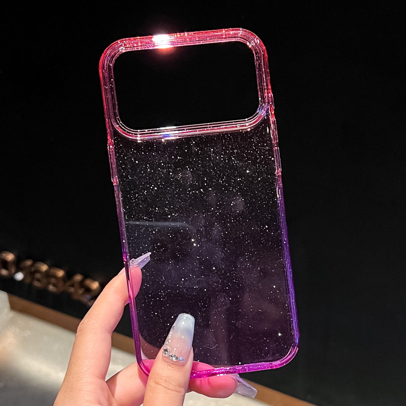 适用iPhone17Promax渐变手机壳苹果16Pro闪粉透明三星S25Ultra壳|undefined