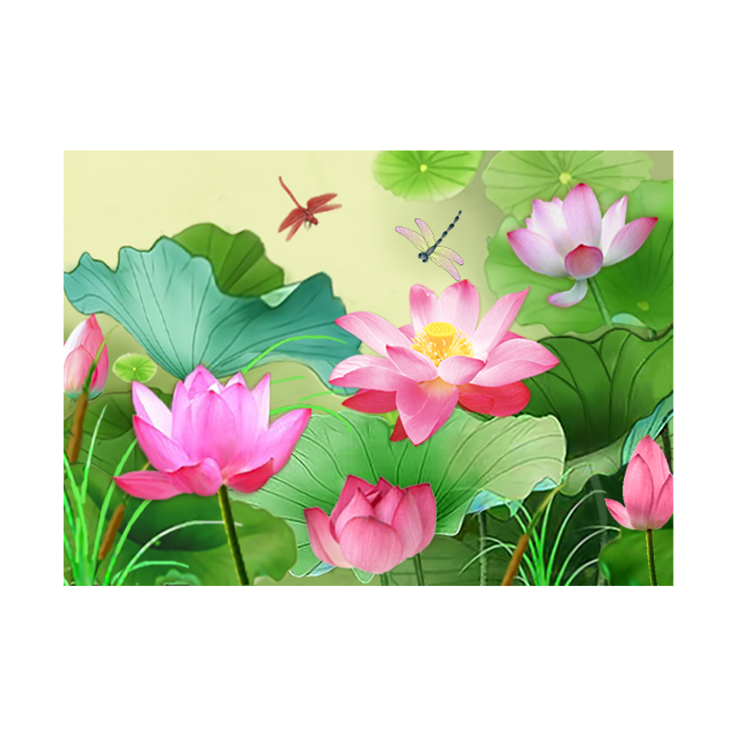 [Algodón importado] Mona Lisa Royal Cross Stitch Sun Lotus diferente rojo casual Lotus bordado a mano