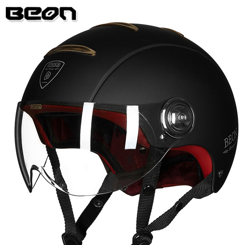 Beon Electric Bike Half Helmet Motorcycle Helmet Winter Warm Motorbike Helmets for Men and Women All Seasons Use Safety Hat Lightweight Harley