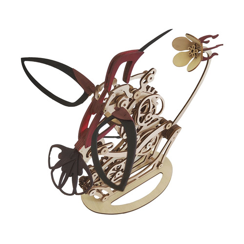 Hotly recommended mechanical hummingbird model wooden three-dimensional puzzle hand-assembled educational thinking toy ornaments for adults and children