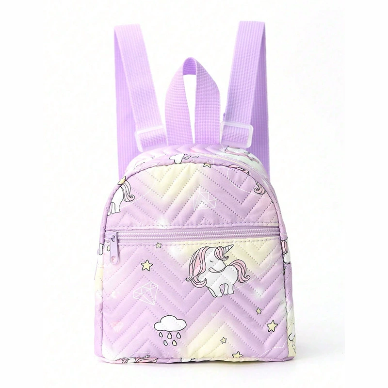 Mini backpack shoulder bag, compact multicoloured design, quilted, 18×19×10 cm