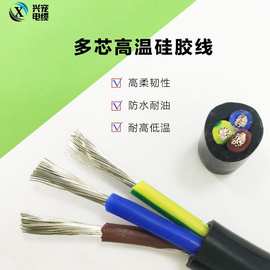 兴宠电机硅橡胶两相三线YGCR 2*2.5+1柔软特种高温线厂家直发