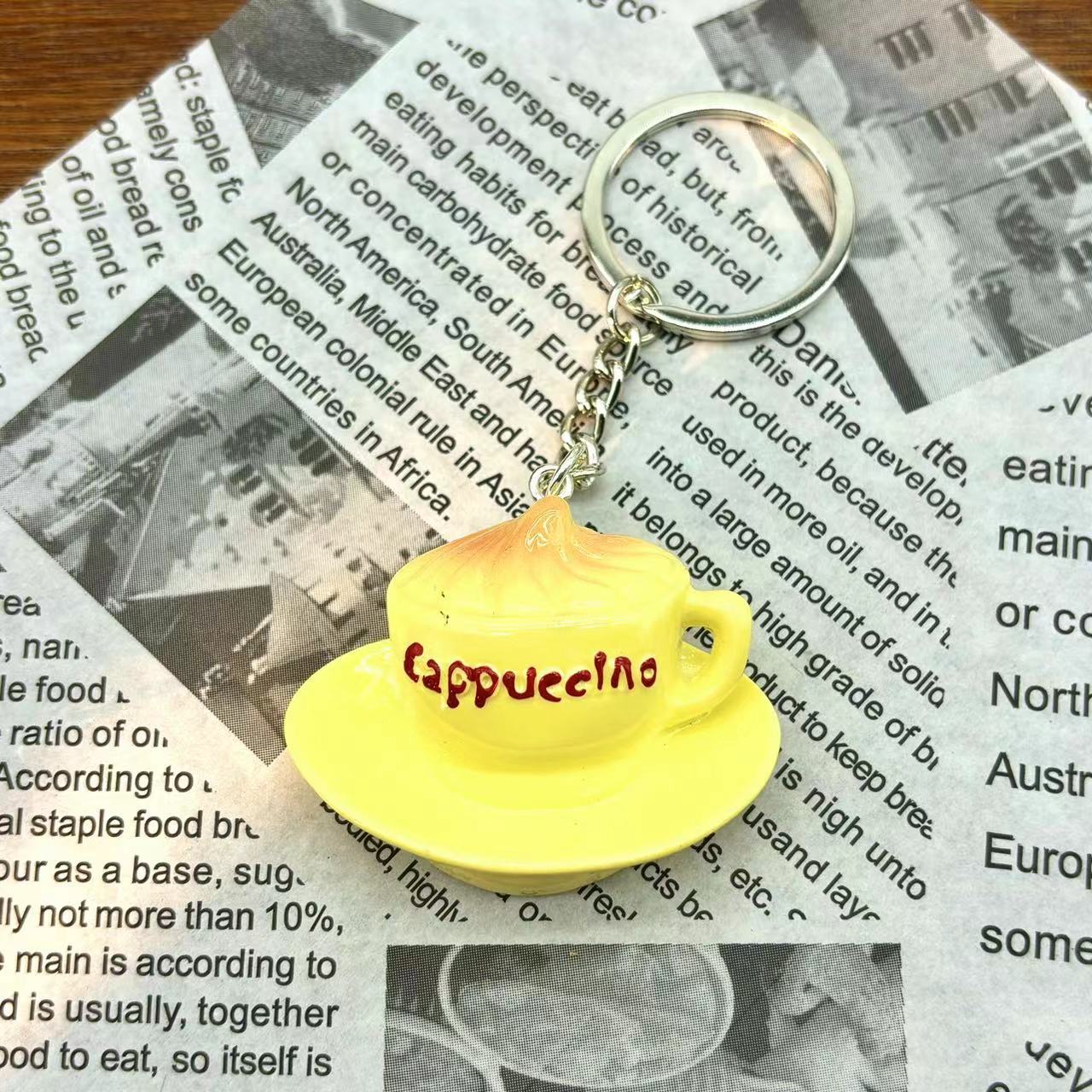 22g Weight Bag Pendant, Keychain Classification 1 Piece Quantity Daily Occasion Resin Material 1605 Coffee, bread Pattern Women's Gender Cartoon Style Style Resin 1605 Coffee Bread Bag Pendant Keychain Bag Charms 4