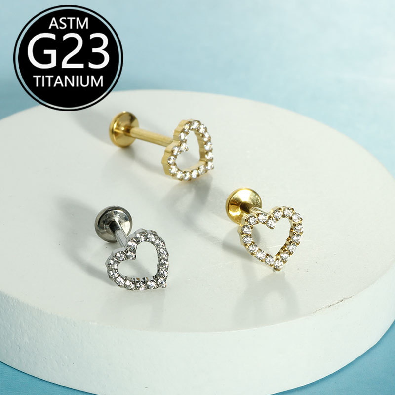Pointed titanium steel lip stud product view