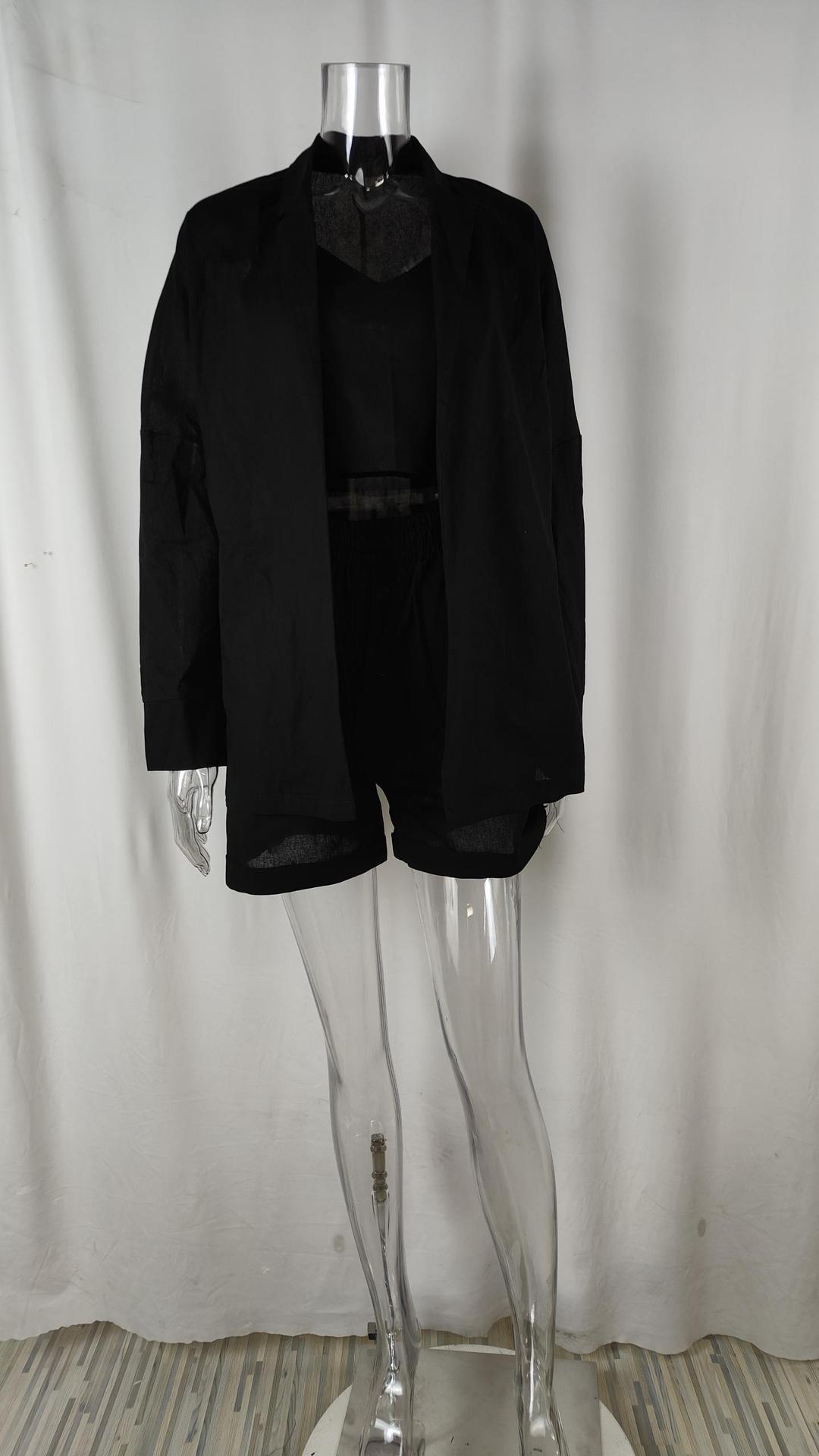 Elegant Women's Three-piece Blazer Suit Set With Shorts Fashion_voghion.com