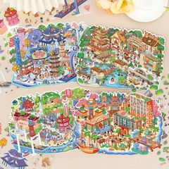 俊贝9.0魅力广东造景贴纸城市篇汕头潮州大版3d立体微缩场景贴画