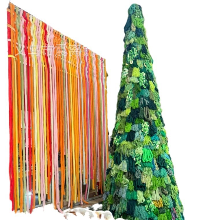 Decoración de borla de boda DIY bebé anti-colisión cortina colgante boda al aire libre elementos multicolores diseño al aire libre sala de bodas línea gruesa