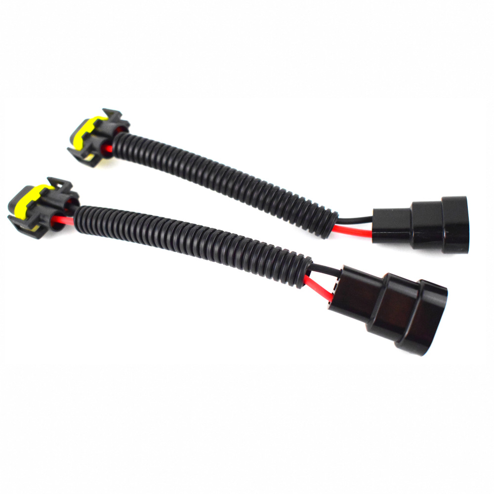 Car socket wire led hid H11 female head to 9005/9006 male head waterproof male and female connector far and near plug