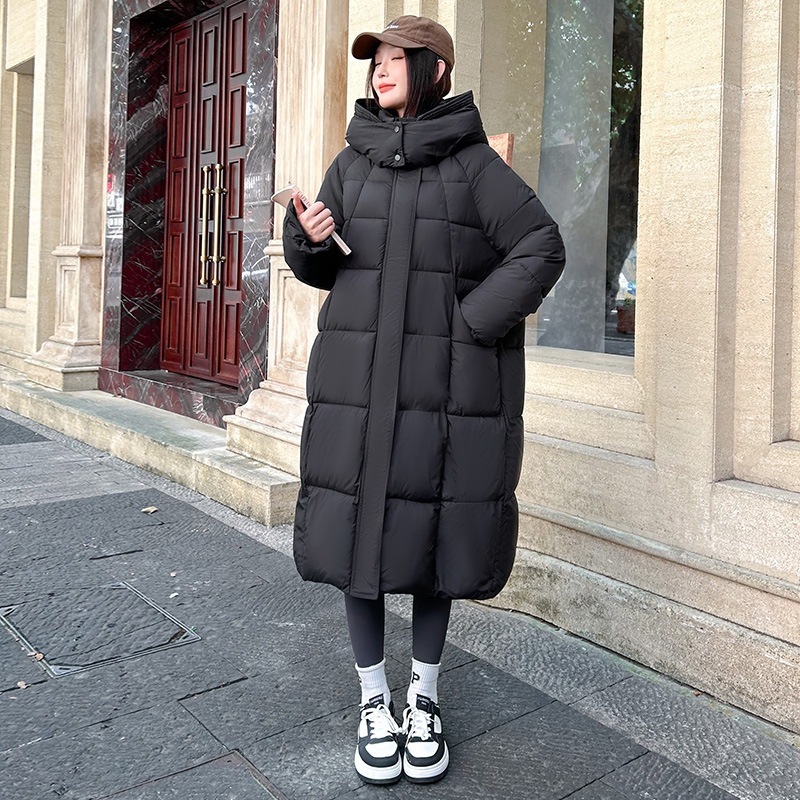 俄罗斯大码冬季加厚长款过膝宽松版棉服时尚新款保暖女连帽外套|undefined
