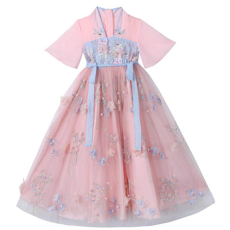 Summer Hanfu, dress, Chinese style, children's clothing