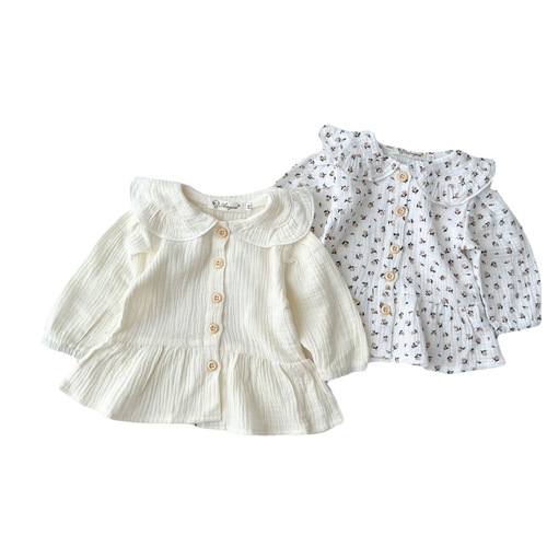 2022韩版秋季新品女童长袖衬衣婴幼儿宝宝棉质洋气时尚上衣