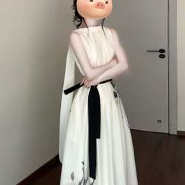 2026巨好看连衣裙女新款夏季新中式无袖白色背心裙长裙图片色薄纱