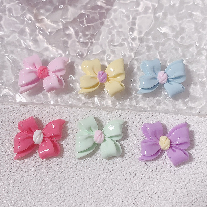 Nuevos accesorios de resina de bricolaje con lazo de color Macarons, geles de crema, accesorios para el cabello, pinzas para el cabello, agujeros en la carcasa del teléfono, hebilla del zapato