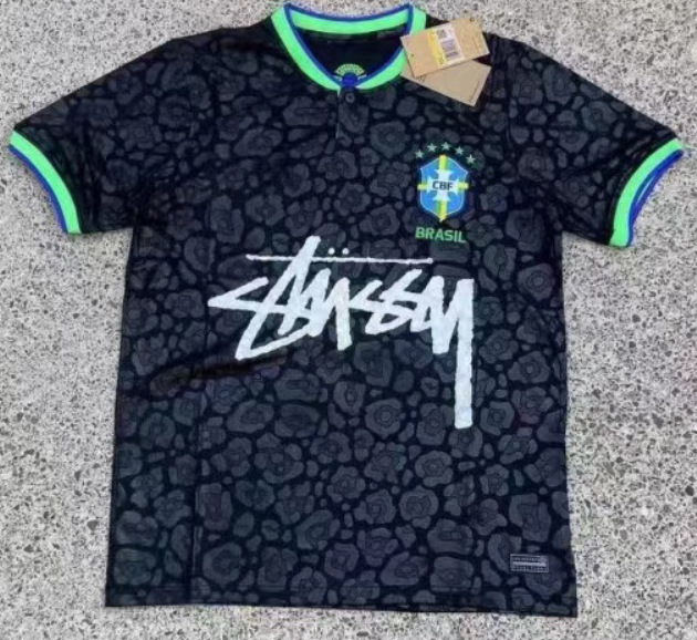Stussy Jersey Brasil Flamengo Italia Edición conmemorativa Portugal París Francia Uniforme de fútbol