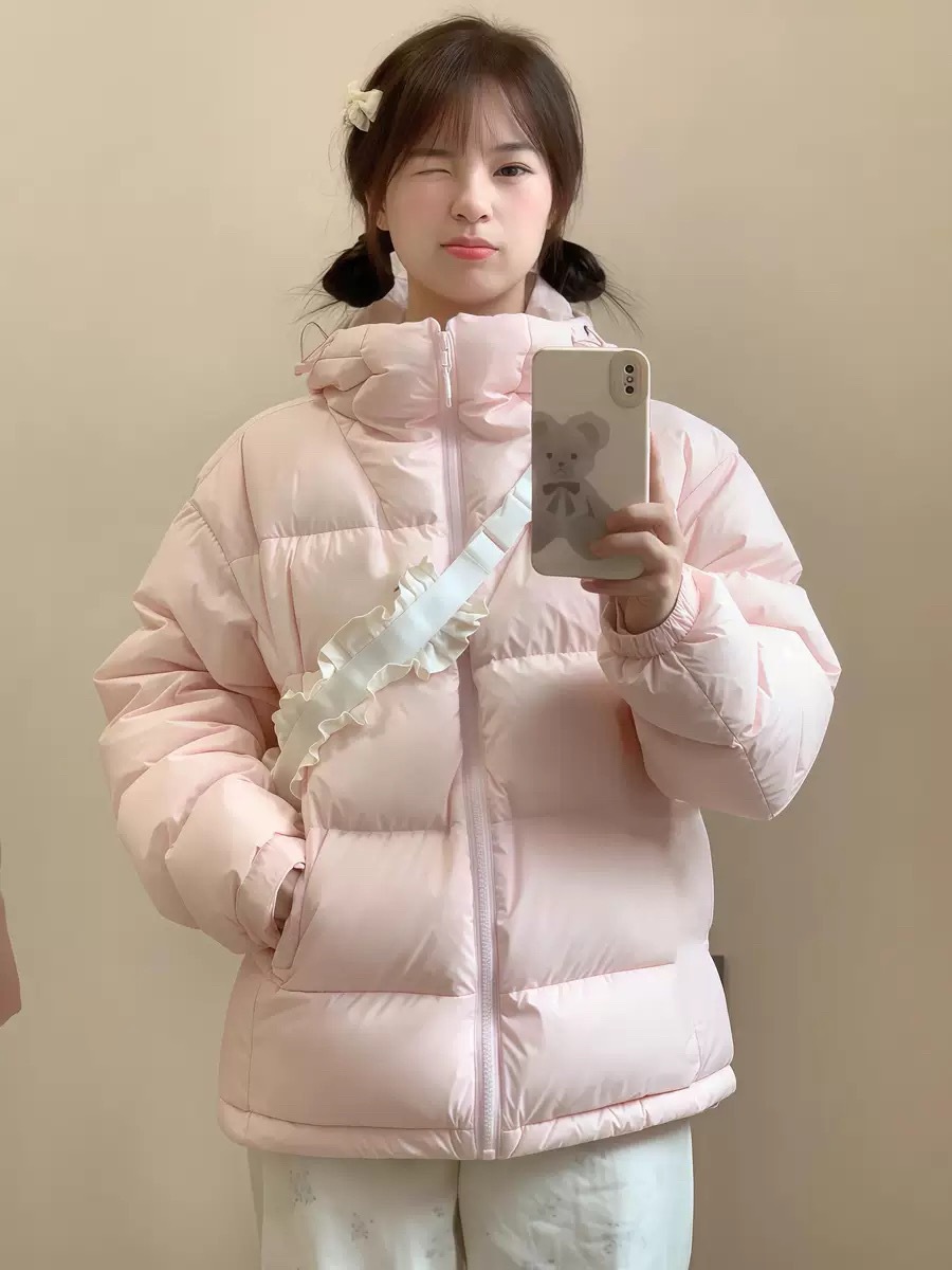 핑크 하이 버전 두꺼운 후드