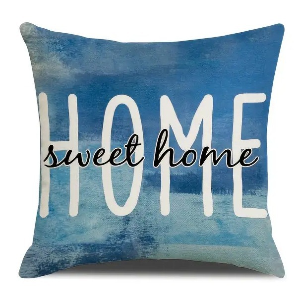 Blue Flower Butterfly Pattern Pillow Case Living Room Bedroom Sofa Decorative Pillow Case_voghion.com