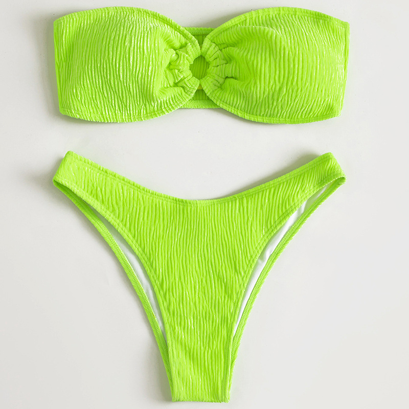 solid color Special Fabric hollow out Bikini NSOLY135242