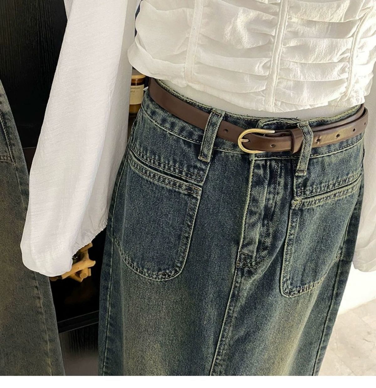 Solid Color Pattern Autumn Casual Solid Color Cotton Midi Dress Skirts