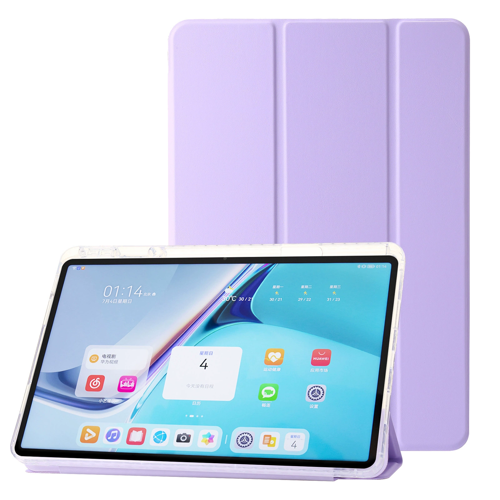 Подходит для Huawei Matepad 11.5s, плоский защитный чехол с отделением для ручки, прозрачный акриловый кожаный чехол Air с защитой от падений