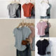 Fashion Small Man Waist Flying Sleeve T-shirt Women's Short Summer Shoulder Irregular Design Sense Casual Slim-fit Short Sleeve Top Trendy