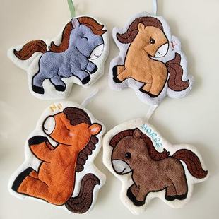 Coral Velvet Animal Soft Absorbent Towel Kitchen Sanitary Napkin Handkerchief Cartoon Cute Hanging Hand Towel Play