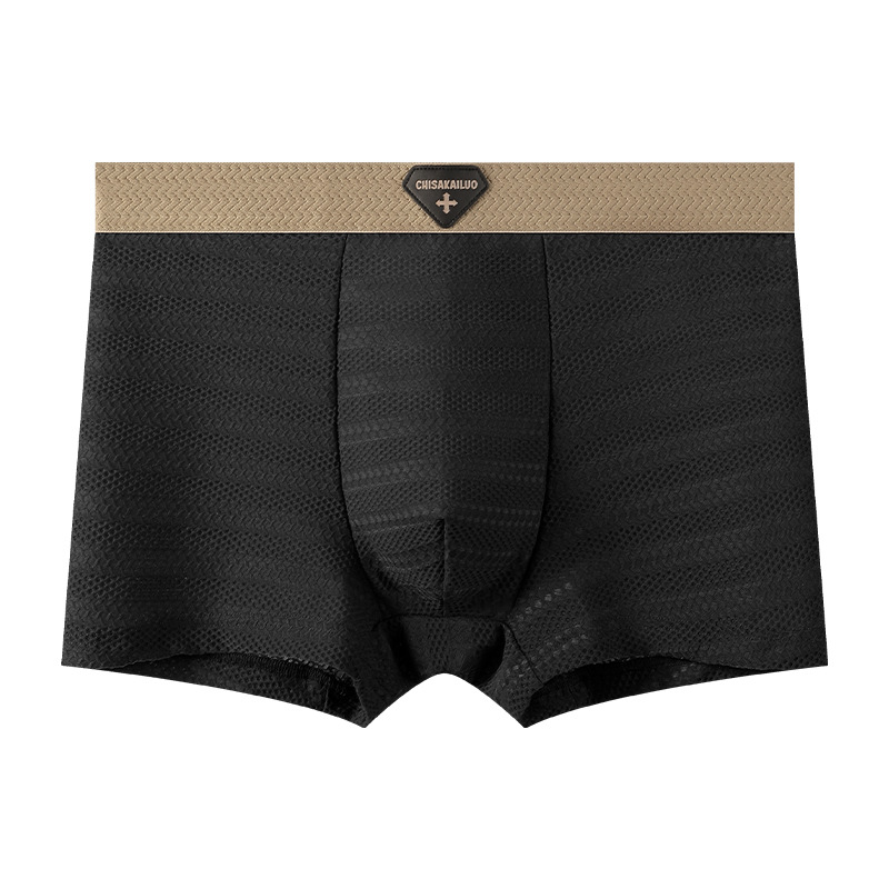 Ropa interior de seda de hielo para hombres, transpirable de gran tamaño, tendencia, jóvenes japoneses, antibacterianos, entrepierna, calzoncillos, bóxer para estudiantes, hombres