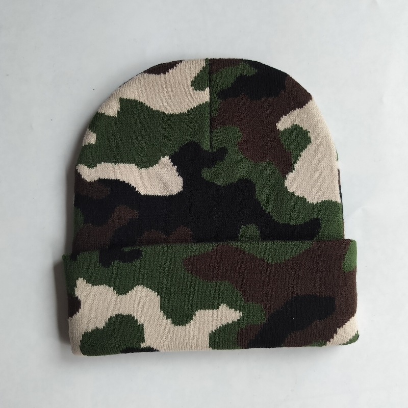 Gorro de Punto Jacquard de Acrílico Térmico, Cortavientos y Plegable para Exteriores e Invierno