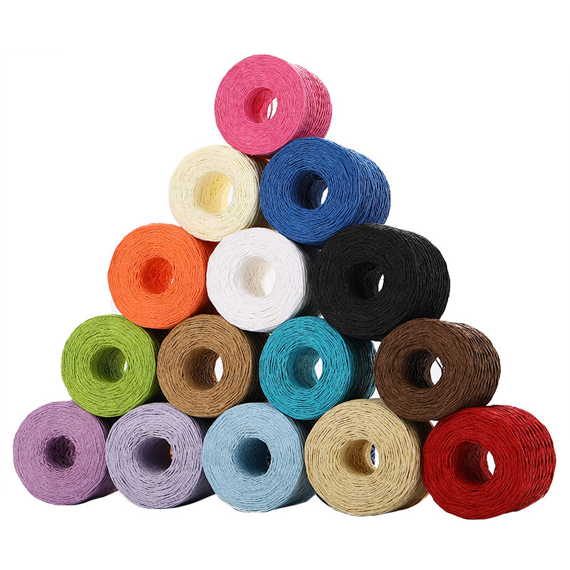 【包邮】棉草拉菲线织帽子线钩针草帽编织线diy手工毛线纸绳一线