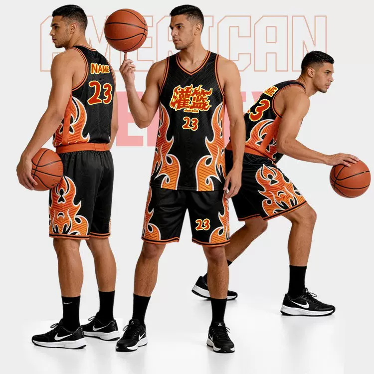 数码印篮球服比赛队服大学生篮球训练服运动套装美式背心球衣印制