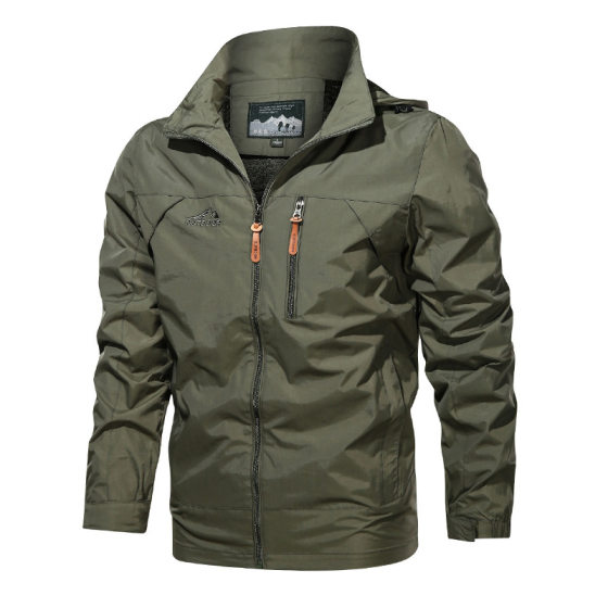 AliExpress 2024 New Spring and Autumn plus size Jacket Men's Windproof Waterproof Outdoor Hooded Jacket Men's Jacket