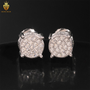 INS New Hot S925 Silver Set Moissanite Earrings Earrings Wholesale Supply Simple Earrings
