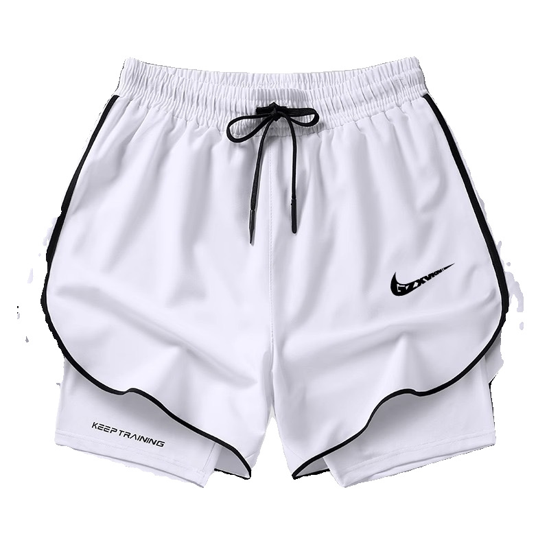 Una pieza de venta en nombre de la marca pantalones cortos de seda de hielo de verano para hombres y mujeres pantalones delgados de tres puntos para correr de secado rápido