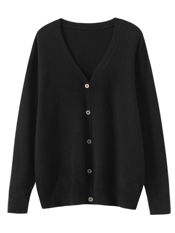 Áo cardigan len nam cổ V dài tay dáng rộng phong cách công sở — Gạo nhung thô, Màu camel, Màu camel vàng, Màu caramel