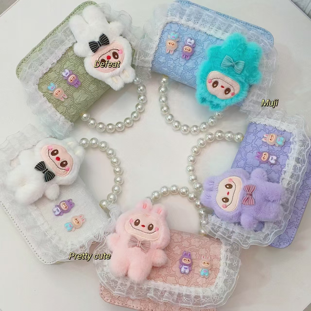 Muñecas de dibujos animados bolsos de mano de perlas bolsos de hombro bolsos de cadena bolsos de princesa bolsos pequeños bolsos de accesorios de dibujos animados para chicas