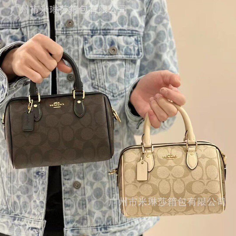 High-Quality New C Brand Rowan Mini Boston Pillow Bag Classic Vintage Genuine Leather Handbag Crossbody Women's Bag