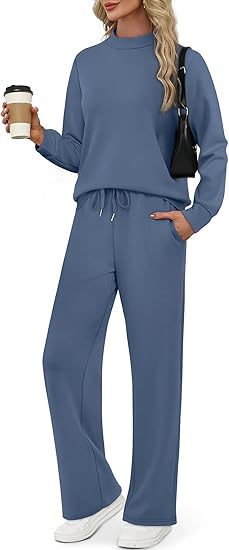 欧美跨境外贸套装女2025秋季长袖上衣阔腿裤两件套时尚休闲女装|undefined